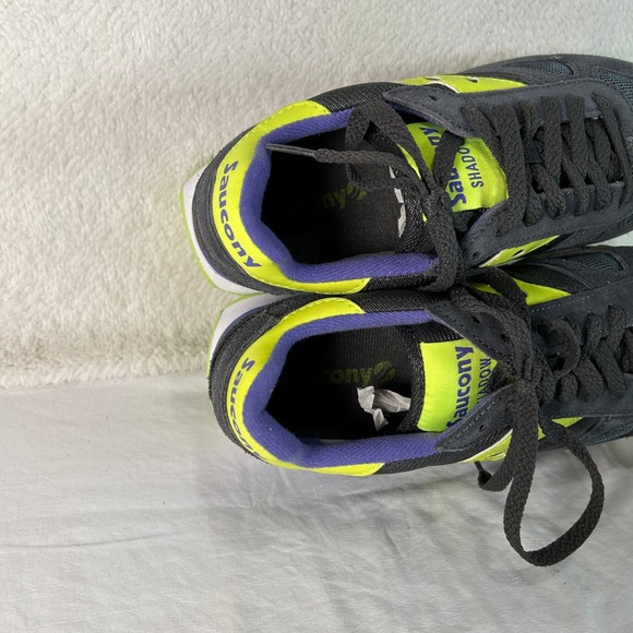 Saucony Shadow 5000 Mens Shoes Dark Grey Neon Yellow Athletic Sneakers Size 9 - Picture 10 of 15